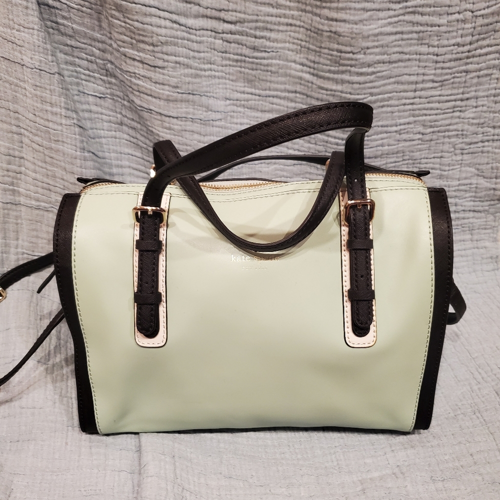 Kate Spade Mint Green and Black Leather Purse